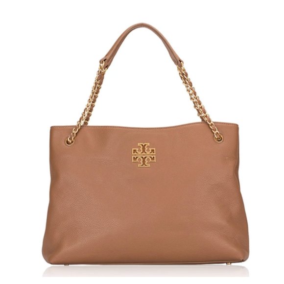 Tory Burch Britten Triple Compartment Tote in Bark - Picture 1 of 7